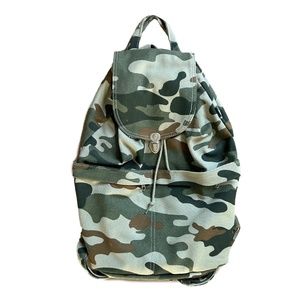 BAGGU Canvas Camouflage Print Backpack
